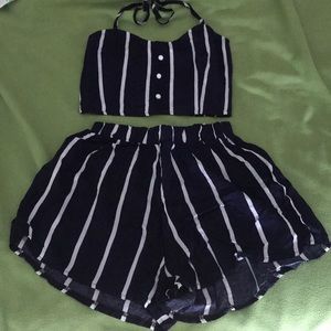 Woman’s Size Small Matching Striped Set Forever 21